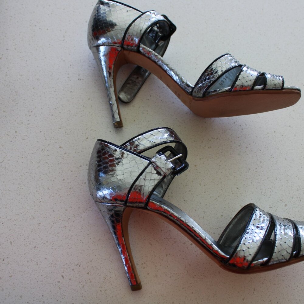 Prada Silver Python Sandals - image 3